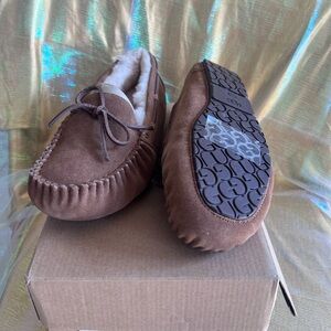 UGG Chestnut Suede Moccasin Slippers